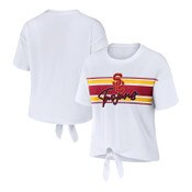 USC Trojan Women's White SC Interlock Tie Front T-Shirt